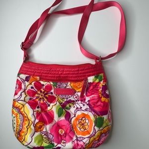 Vera Bradley pink floral shoulder purse bag nylon